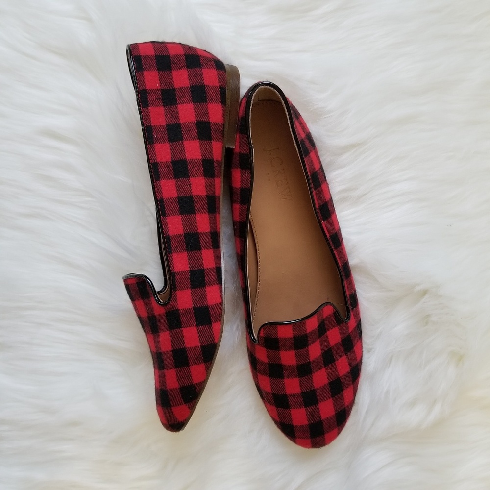 Jcrew Loafers Buffalo Plaid Red Black Fall Autumn